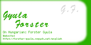 gyula forster business card